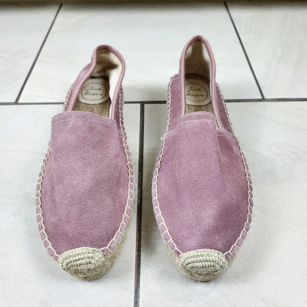Jack Rogers women's Riley Suede Espadrille slip-on Flat shoes In Mauve 8.5 M - Picture 3 of 15